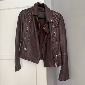 All Saints Conroy Moto Quilted Leather Biker Jacket